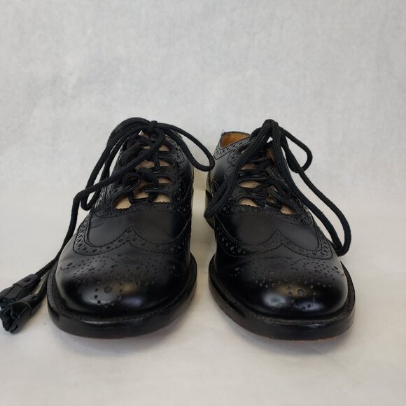 Thistle Gillie Brogues Shoes Men UK 5.5 EU38 Black Leather Highland Dress Oxford - Picture 2 of 16